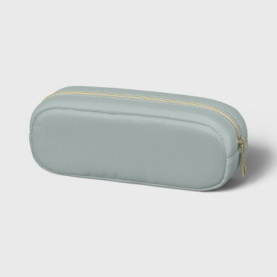Single Zip Nylon Pencil Pouch Pouch Olive Green - up&up