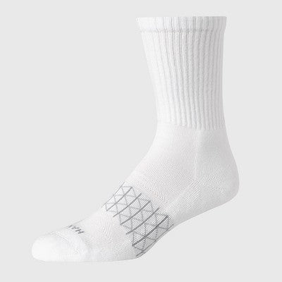Hanes Men's 3pk Absolute Active Cushioned Crew Socks - White 6-12