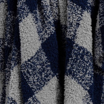 Cozy Woven Check Throw Blanket Navy/Gray - Room Essentials