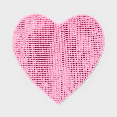 24" Valentine's Day Heart Shaped Bath Rug Pink - Room Essentials (LOCAL PICKUP ONLY)