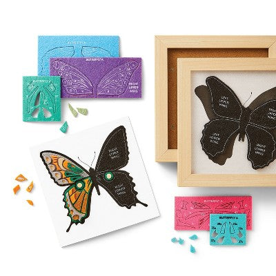 2pk Layered Felt Butterfly Art Kit - Mondo Llama: DIY Craft Activity, Includes Frame & Instructions, Ages 12+