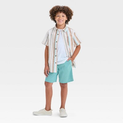 Boys' Playwear 'At the Knee' Pull-On Shorts - Cat & Jack Green S