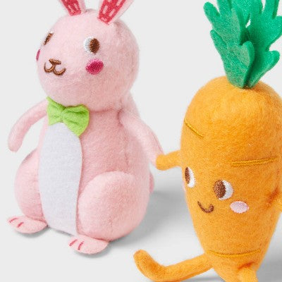 Felt Bunny and Carrot Duo Easter Figurine - Spritz