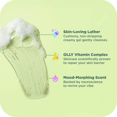 OLLY Revive Mood and Skin Vitamin-Infused Mini Body Wash - Travel Size - Neroli Dew - 3 fl oz: Paraben-Free, Sulfate-Free, Gel Form