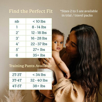 EcoPeaCo. Bamboo Disposable Diapers Made with Organic Bamboo and Viscose - Trial and Travel - Size 3 - 8ct