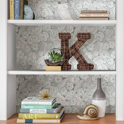 NuWallpaper Oopsie Daisy Peel and Stick Wallpaper Gray: Removable Vinyl, Self-Adhesive Floral, Modern Botanical Decor