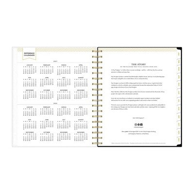 Day Designer 2025 Daily/Monthly Planner 10.16"x9.49" Wirebound Rugby Stripe Black: Adult Calendar, Tabs, Paper 8x10
