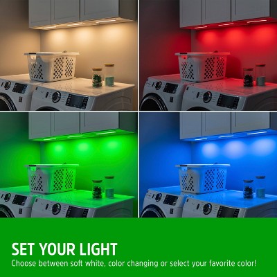 Energizer 2pk Rechargeable LED Light Bars with Remote Control, Dimmable RGBW Color Changing Accent Lights, 80 Lumens