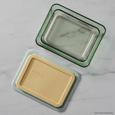 Pyrex Simply Store Tinted 4pc Lidded Rectangle Storage Set Yellow