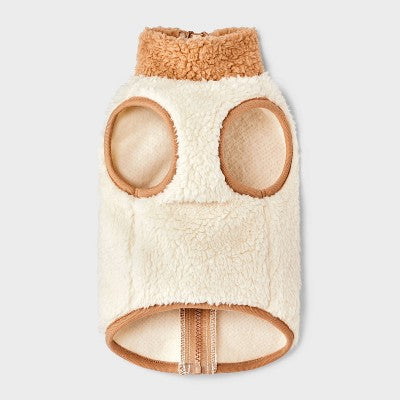 Faux Shearling Cat and Dog Vest - Boots & Barkley Tan XS