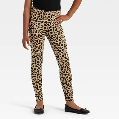 Girls' Leopard Printed Leggings - Cat & Jack Beige S
