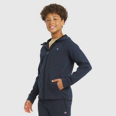 Champion Boys' Double Knit Zip-Up Hoodie - Dark Navy L