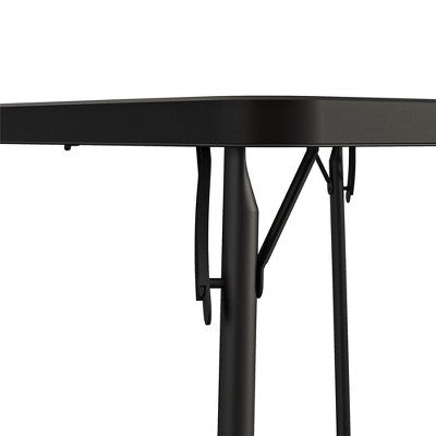 COSCO 38.5" Square Fold-in-Half Card Table with Handle, Wheelchair Accessible, Black (LOCAL PICKUP ONLY)