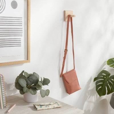 Wood Single Hook Natural - Brightroom
