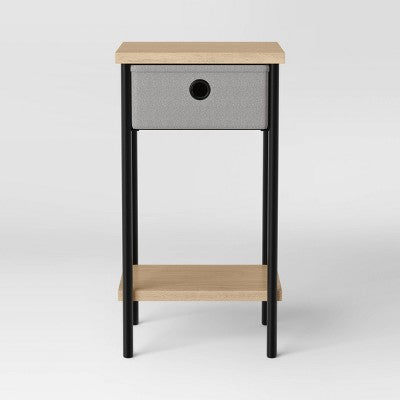 Fabric Bin Dorm Side Table Black Frame - Room Essentials (LOCAL PICKUP ONLY)