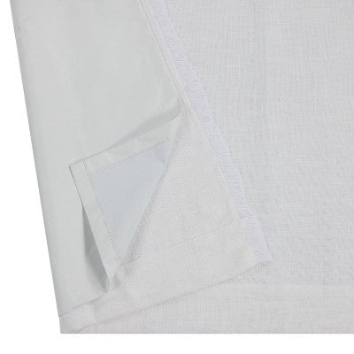 50"x63" Blackout Slub Weave Raw Edge Curtain Panel White - Threshold