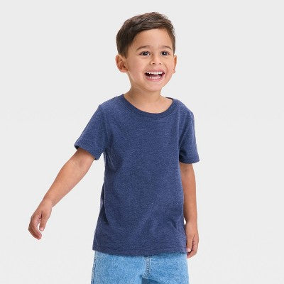 Toddler Boys' Short Sleeve Solid T-Shirt- Cat & Jack Navy Blue 4T
