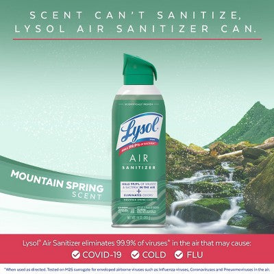 Lysol Air Sanitizing Spray - Mountain Spring - 10oz/2pk