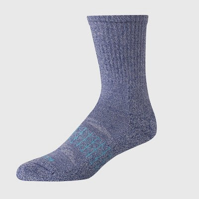 Hanes Men's 3pk Absolute Active Cushioned Crew Socks - Blue/Gray 6-12: Breathable, Arch Support, Seamless Toe