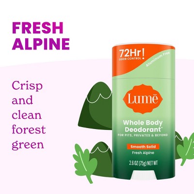 Lume Solid Deodorant Stick - Fresh Alpine - 2.6oz