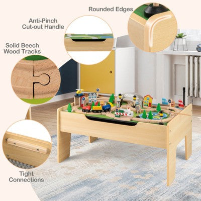 Costway All-in-One Kids Activity Table with Reversible Blackboard & Map Tabletop (LOCAL PICKUP ONLY)