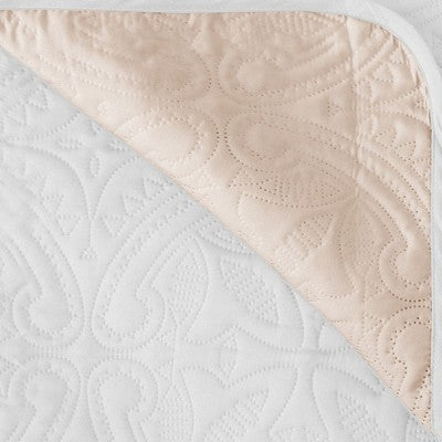 Reversible Quilted Sofa Furniture Protector - Great Bay Home(Recliner, White / Stone Gray)