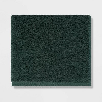 4pk Antimicrobial Assorted Bath and Hand Towel Set Dark Green - Room Essentials: Cotton Dobby Weave, Midweight GSM