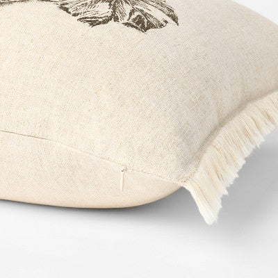 Printed Pumpkin Square Throw Pillow - Threshold designed with Studio McGee: Cotton & Linen, Zipper Closure, Indoor Use