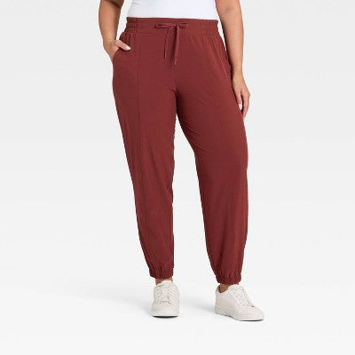 Women's Active Light Mid-Rise Joggers - All In Motion Maroon L
