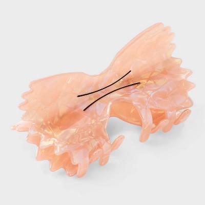 Bow Tie Pasta Claw Hair Clip - Wild Fable Beige: Plastic & Steel Hair Accessory for All Hair Types, 18+
