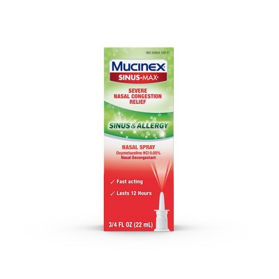 Mucinex Sinus-Max Allergy Relief Nasal Spray - Oxymetazoline Hydrochloride - 0.75 fl oz