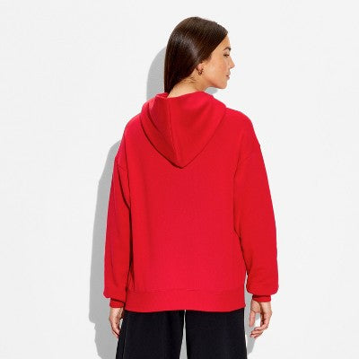 Women's Oversized Graphic Hooded Pullover Sweatshirt XS