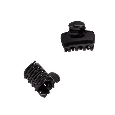Kitsch Recycled Plastic Mini Cloud Clips 2Pc Set - Black Hair Clips And Pins