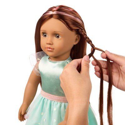 Our Generation Angelina 18" Hair Grow Doll with Hair Clips & Styling Book Accessories