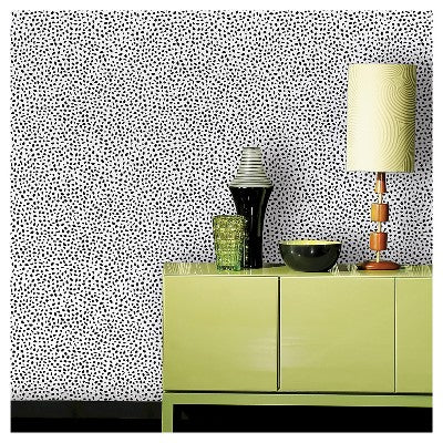 Speckled Dot Peel & Stick Wallpaper Black - Opalhouse