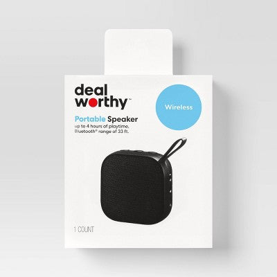 Rechargeable Battery Bluetooth Speaker - dealworthy Black: Portable, Wireless USB Connection