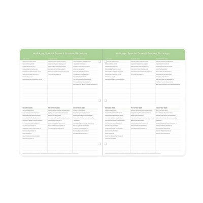 Blue Sky Monthly Teacher Lesson Stapled Planner 8.5"x1" Clear Cover Mira Pink