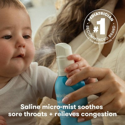 Frida Baby Saline Mist Nasal Inhaler, Decongestant for Congestion Allergy Relief for Babies Kids with Mask