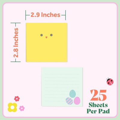 Post-it 2pk 3"x3" Hoppy Notes Yellow Chick and Eggs Square Sticky Note Pads 50 Sheets Each