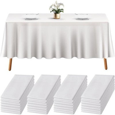 Prestee White Plastic Tablecloth - 24 Pieces (LOCAL PICKUP ONLY)