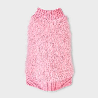 Pink Eyelash Dog and Cat Sweater - Boots & Barkley S