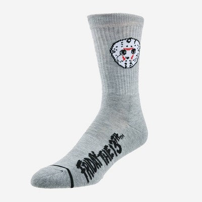 Men's Friday The 13th Crew Socks - Gray 6-12