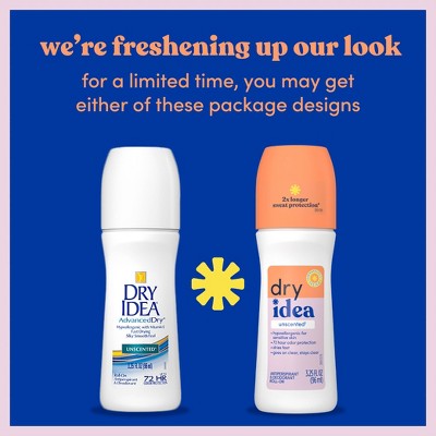Dry Idea Roll-On Deodorant and Antiperspirant - Unscented - 3.25 fl oz