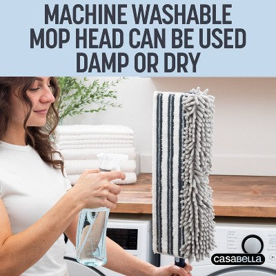 Casabella Click Clean and Organize Baseboard Cleaning Mop Head and Hook