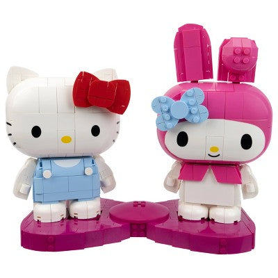 BLDR Deluxe Large-Form Buildable Character - Hello Kitty & My Melody: 742-Piece Plastic Set for Creative Thinking