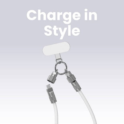 GEMS 12.6" Universal Phone Wristlet USB-C Cable - White