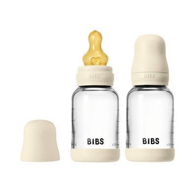 Bibs Glass Baby Bottle Set with Latex Nipple - 4 fl oz/2pk