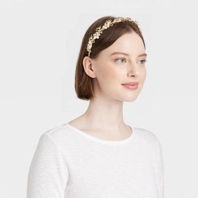 Floral and Pearl Headband - A New Day Gold