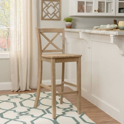 Linon Torino Wash X Back Counter Height Barstool Gray (LOCAL PICKUP ONLY)