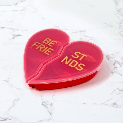 Cook With Color Valentine Best Friends Heart-Shaped Snack Box Red